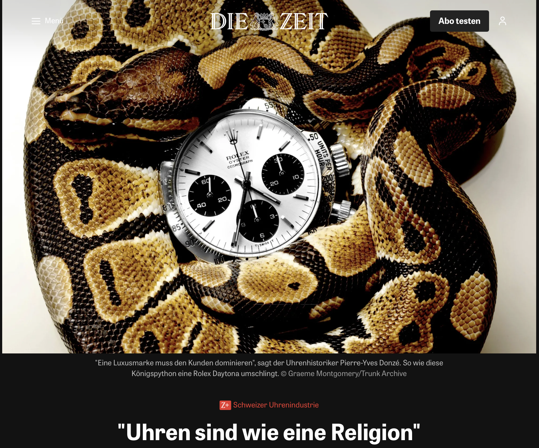 Schweizer Uhrenindustrie: Uhren sind wie eine Religion